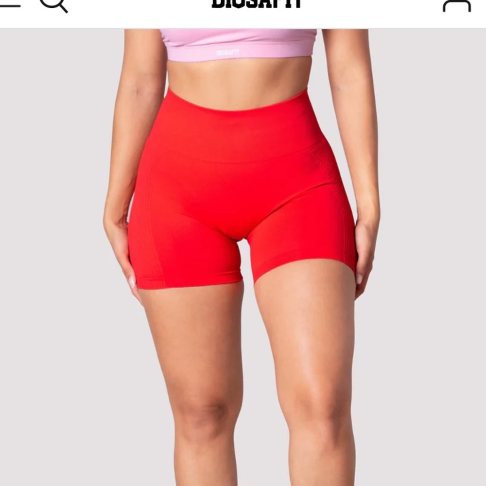 Red DiosaFit radiant shorts